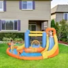 Outsunny Kids Inflatable Water Slide 5-in-1 Bounce House Water Park Jumping Castle With Water Pool, Slide, Climbing Walls, Water Cannons, Air Blower