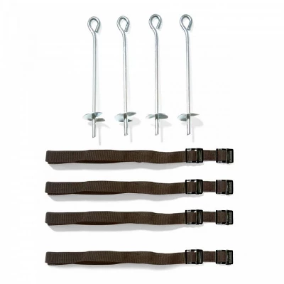 Plum 29124 Outdoor 12 Foot Trampoline Accessory Kit With Weather Protected Circular Cover, Ladder, And 8 Piece Anchor And Stake Set, Forest Green 2 Plum 29124 Outdoor 12 Foot Trampoline Accessory Kit With Weather Protected Circular Cover, Ladder, And 8 Piece Anchor And Stake Set, Forest Green - Image 2