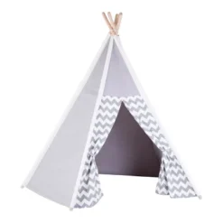 Kaplan Early Learning Easy View Foldable Gray And White Canvas Tent