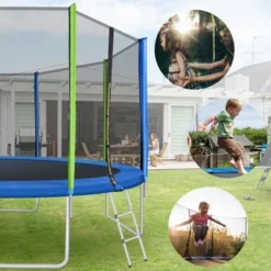 Kids Trampoline With Safety Fence Netting, Ladder And Wind Stakes - ModernLuxe -LITTLE TIKES Shop GUEST cf1e7b1b 3ca6 44da 94a9 a0d158e18745