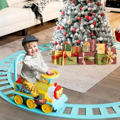Costway 6V Electric Kids Ride On Train Motorized Train Toy W/ Track & 6 Wheels 3 Costway 6V Electric Kids Ride On Train Motorized Train Toy W/ Track & 6 Wheels - Image 3