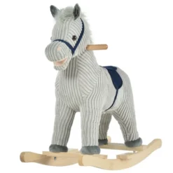 Qaba Kids Rocking Horse, Plush Ride On Horse, Toddler Rocker For 36-72 Months Boys And Girls With Realistic Sounds, Gray -LITTLE TIKES Shop GUEST d0d4b6da 34d9 4812 8aa8 5e569f0ec81d