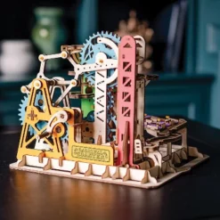 MindWare Gearjits: Carnival Marble Coaster – Wooden Puzzle Marble Run Set For Adults And Kids Ages 12 & Up – 233 Pieces