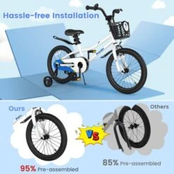 Costway 18'' Kid's Bike With Removable Training Wheels & Basket For 4-8 Years Old White/Blue/Red/Skyblue -LITTLE TIKES Shop GUEST d36bef52 8e5b 4e32 a8ca 4b98a38b38ec