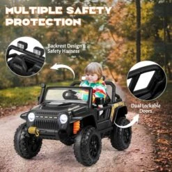 Costway 12V 10AH Parent-Child Ride On Truck Car Remote Trunk W/ LED Light & Music RedBlackPink -LITTLE TIKES Shop GUEST d36ded08 47b5 428a 8740 71c30c4d66f0