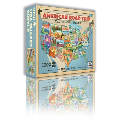 TDC Games American Road Trip 1000 Piece Jigsaw Puzzle USA Shaped 31 Inches Long - Cool Wall Art 6 TDC Games American Road Trip 1000 Piece Jigsaw Puzzle USA Shaped 31 Inches Long - Cool Wall Art - Image 6
