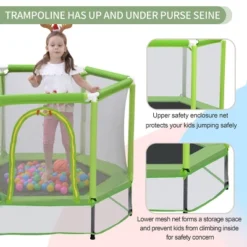 55'' Toddlers Indoor Outdoor Mini Trampoline With Safety Enclosure Net And Balls - ModernLuxe -LITTLE TIKES Shop GUEST d3d314b4 1bad 41d4 a25e 01f5cda372de
