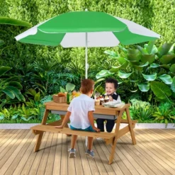 Babyjoy 3-in-1 Kids Picnic Table Outdoor Water Sand Table W/ Umbrella Play Boxes -LITTLE TIKES Shop GUEST d47e8022 c2de 4e39 b9bf 98d22a0fa214