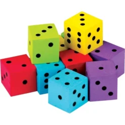Teacher Created Resources Foam Colorful Dice, 20 Per Pack, 3 Packs