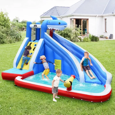 Costway Inflatable Water Slide Animal Shaped Bounce House Castle Splash Water Pool W/750W Blower 2 Costway Inflatable Water Slide Animal Shaped Bounce House Castle Splash Water Pool W/750W Blower - Image 2