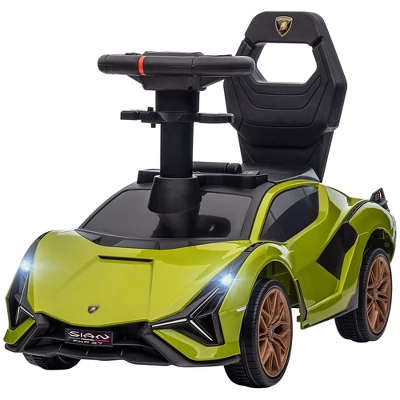 Aosom Licensed Lamborghini SIAN FKP 37 Ride On Push Car With Music & Storage, Sit And Scoot Ride On With Headlights, Steering Wheel, Age 1.5-4, Green 3 Aosom Licensed Lamborghini SIAN FKP 37 Ride On Push Car With Music & Storage, Sit And Scoot Ride On With Headlights, Steering Wheel, Age 1.5-4, Green - Image 3