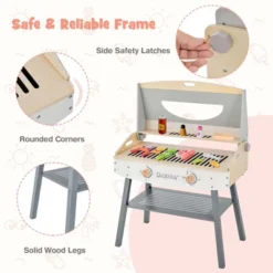 Costway Kids Barbecue Grill Playset, Wooden Kitchen Playset With Clip 4 BBQ Poles -LITTLE TIKES Shop GUEST d642e115 0f3c 486e afd2 c9156ff23d6b