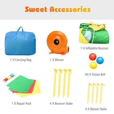 Costway Kids Inflatable Bounce House Jumping Dual Slide Bouncer Castle W/ 780W Blower 8 Costway Kids Inflatable Bounce House Jumping Dual Slide Bouncer Castle W/ 780W Blower - Image 8