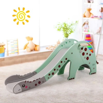 Costway 3 In 1 Kids Climber Slide Play Set W/ Basketball Hoop Indoor Outdoor Yellow/Green 2 Costway 3 In 1 Kids Climber Slide Play Set W/ Basketball Hoop Indoor Outdoor Yellow/Green - Image 2