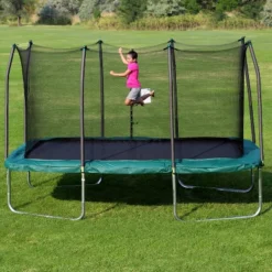 Skywalker 14' Rectangle Trampoline With Enclosure - Green