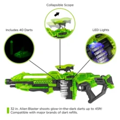 Best Choice Products Kids XL Foam Dart Alien Blaster Toy W/ 40 Glow-in-the-Dark Darts, Green -LITTLE TIKES Shop GUEST d987e672 1872 44ce bc40 4c93d43c6e12