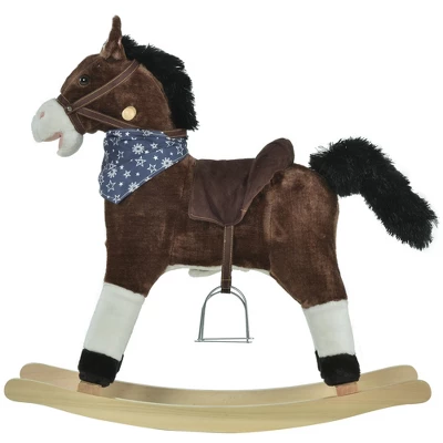 Qaba Kids Plush Ride-On Rocking Horse Toy Cowboy Rocker With Fun Realistic Sounds For Child 3-6 Years Old 3 Qaba Kids Plush Ride-On Rocking Horse Toy Cowboy Rocker With Fun Realistic Sounds For Child 3-6 Years Old - Image 3