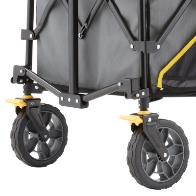 Gorilla Carts 7 Cubic Feet Foldable Collapsible Durable All Terrain Utility Pull Beach Wagon With Oversized Bed And Built In Cup Holders, Gray 2 Gorilla Carts 7 Cubic Feet Foldable Collapsible Durable All Terrain Utility Pull Beach Wagon With Oversized Bed And Built In Cup Holders, Gray - Image 2