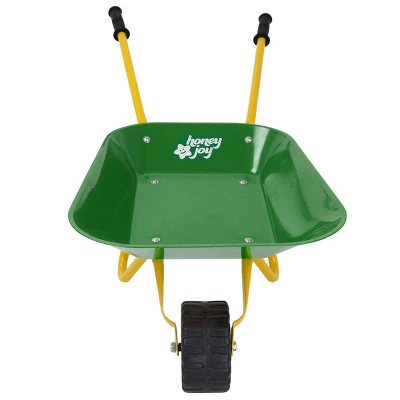 Costway Steel Wheelbarrow For Kids Red/Green 4 Costway Steel Wheelbarrow For Kids Red/Green - Image 4