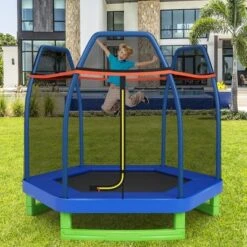 Costway 7FT Kids Trampoline Outdoor Indoor Recreational Bounce Jumper ASTM Approved