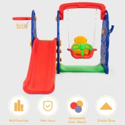 Costway 3 In 1 Junior Children Climber Slide Swing Seat Basketball Hoop Playset Backyard -LITTLE TIKES Shop GUEST dd2be8b8 984d 4b32 9d3d 5cb9db4d9fa0