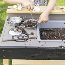 HearthSong Junior Chef's Wooden Mud Play Kitchen And Imagination Station With Metal Accessories -LITTLE TIKES Shop GUEST deb91fbf b867 4ae8 9085 4193bbda769f