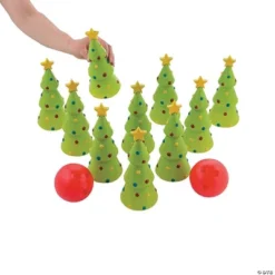 Fun Express Holiday Christmas Bowling Game Set Includes 10 Pins And 2 Balls Christmas Party Games