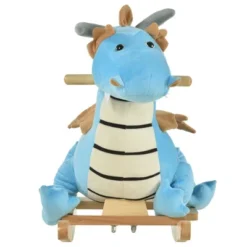 Qaba Kids Plush Ride-On Rocking Horse Toy Dinosaur Ride Rocking Chair With Realistic Sounds For18-36 Months, Blue -LITTLE TIKES Shop GUEST e27d9190 e5d4 4053 8229 de7b4bea485a