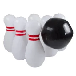 Toy Time Kids' Giant Inflatable Bowling Game Set With 6 Jumbo Pins For Indoor Or Outdoor Use