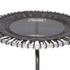 JumpSport 350i Lightweight Folding Fitness Trampoline With 39 Inch Handle Bar, 32.5 Inch Jumping Surface, And 6 Adjustable Height Settings, Black