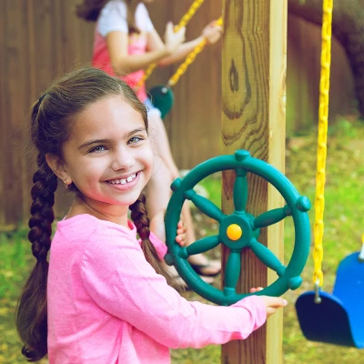 Jungle Gym Kingdom Wooden Toy Steering Wheel - Pirate Ship Swing Set Accessories 1 Jungle Gym Kingdom Wooden Toy Steering Wheel - Pirate Ship Swing Set Accessories