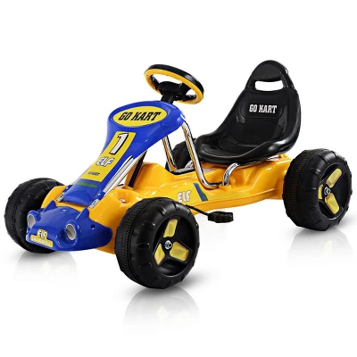 Costway Kids Go Kart Ride On Car Pedal Powered Car 4 Wheel Racer Toy Stealth Outdoor 9 Costway Kids Go Kart Ride On Car Pedal Powered Car 4 Wheel Racer Toy Stealth Outdoor - Image 9