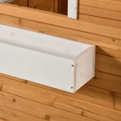 Outsunny Wooden Playhouse For Kids Outdoor, Garden Games Cottage, With Working Door, Windows, Mailbox, Bench, Flowers Pot Holder, 48" X 42.5" X 53" -LITTLE TIKES Shop GUEST e403df23 318b 4f47 9a9d cf240a022f36