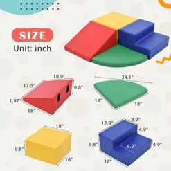 Softzone Climb And Crawl Activity Playset, Lightweight Safe Soft Foam Nugget Block For Toddlers-ModernLuxe