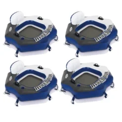Intex River Run Single Person Inflatable Connecting Floating Lounge Tube Backrest Chair With Built-In Cupholders And Mesh Bottom, Blue -LITTLE TIKES Shop GUEST e691930e ac9a 4e9a 931e 8263c5503a47