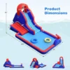 Costway Inflatable Water Slide Park W/ Climb Slide Pool & 2 Swim Rings Blower Excluded