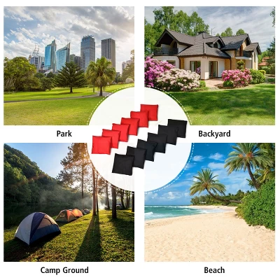 Costway Weather Resistant Cornhole Bags Black Red Set Of 12 Beanbag Toss 5 Costway Weather Resistant Cornhole Bags Black Red Set Of 12 Beanbag Toss - Image 5