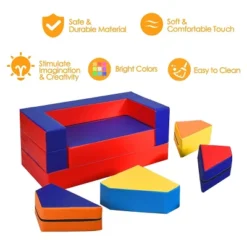 Costway 4-in-1 Crawl Climb Foam Shapes Playset Softzone Toy Toddler Preschoolers Kids