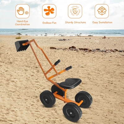 Costway Heavy Duty Kid Ride-on Sand Digger Digging Scooper Excavator For Sand Toy 2 Costway Heavy Duty Kid Ride-on Sand Digger Digging Scooper Excavator For Sand Toy - Image 2