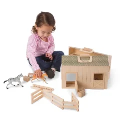 Melissa & Doug Fold And Go Wooden Horse Stable Dollhouse With Handle And Toy Horses (11 Pc) -LITTLE TIKES Shop GUEST e90b695b 83f3 4df0 8f7c f349ee8b1d55