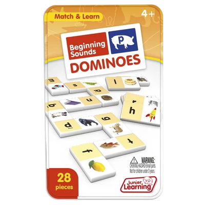 Junior Learning Beginning Sounds Dominoes, 2 Sets 1 Junior Learning Beginning Sounds Dominoes, 2 Sets