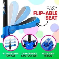 Hurtle ScootKid 3 Wheel Toddler Child Mini Ride On Toy Tricycle Scooter With Adjustable Handlebar, Foldable Seat, And LED Wheels, Blue (2 Pack) -LITTLE TIKES Shop GUEST ea293120 8acc 43b7 8040 68df468ad321 1