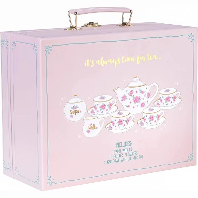 Jewelkeeper 13-Piece Porcelain Tea Party Set With Polka Dot Design 2 Jewelkeeper 13-Piece Porcelain Tea Party Set With Polka Dot Design - Image 2