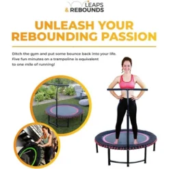 LEAPS & REBOUNDS 40" Adjustable Stability Bar Attachment With 40" Mini Fitness Trampoline And Home Gym Rebounder For Cardio Exercises, Orange -LITTLE TIKES Shop GUEST eab11636 394f 4a63 8ef6 3f97df4fae33