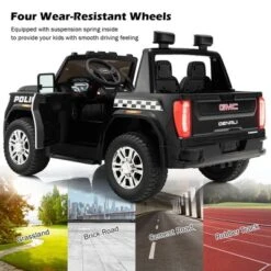 Costway 12V Licensed GMC Kids Ride On Police Car 2-Seater Truck W/Remote Control & Music -LITTLE TIKES Shop GUEST eaebfb09 caf1 429e b42a 2f7e63d1d98d