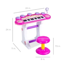 Best Choice Products 37-Key Kids Electronic Piano Keyboard W/ Multiple Sounds, Lights Microphone, Stool -LITTLE TIKES Shop GUEST eb073c4c 7e32 45af 92c8 3d50ffe61e81