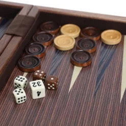 WE Games Travel Wood Inlaid Backgammon Board Game Set - 19 In.