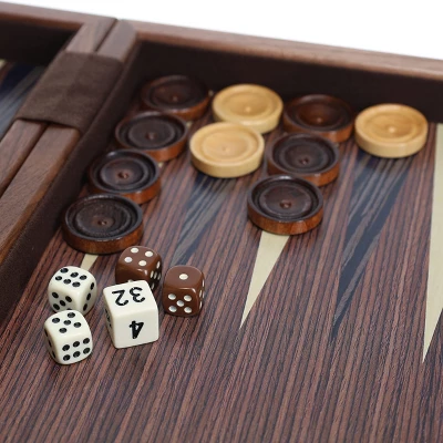 WE Games Travel Wood Inlaid Backgammon Board Game Set - 19 In. 1 WE Games Travel Wood Inlaid Backgammon Board Game Set - 19 In.