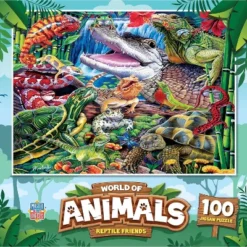 MasterPieces 100 Piece Jigsaw Puzzle For Kids - Reptile Friends - 11.5"x15"