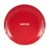 Slippery Racer ProDisc 26 Inch Heavy Duty Aluminum Iron Alloy Metal Kids Winter Saucer Snow Sled W/ Dual Riveted Soft Grip Rope Handles, Red (2 Pack)